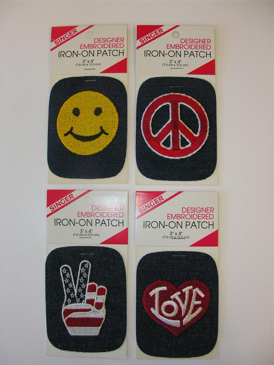 Singer Designer Embroidered Iron-On Patches - (Box of 12)