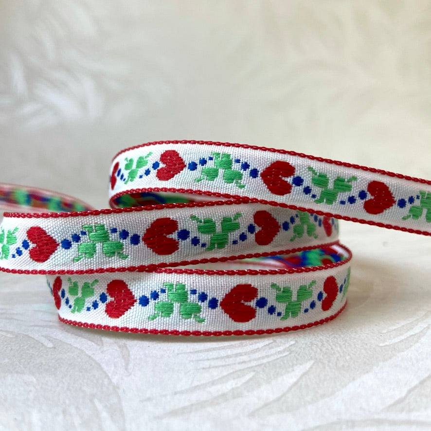 Narrow Hearts on the Side Jacquard 1/2" - 7 Colorways