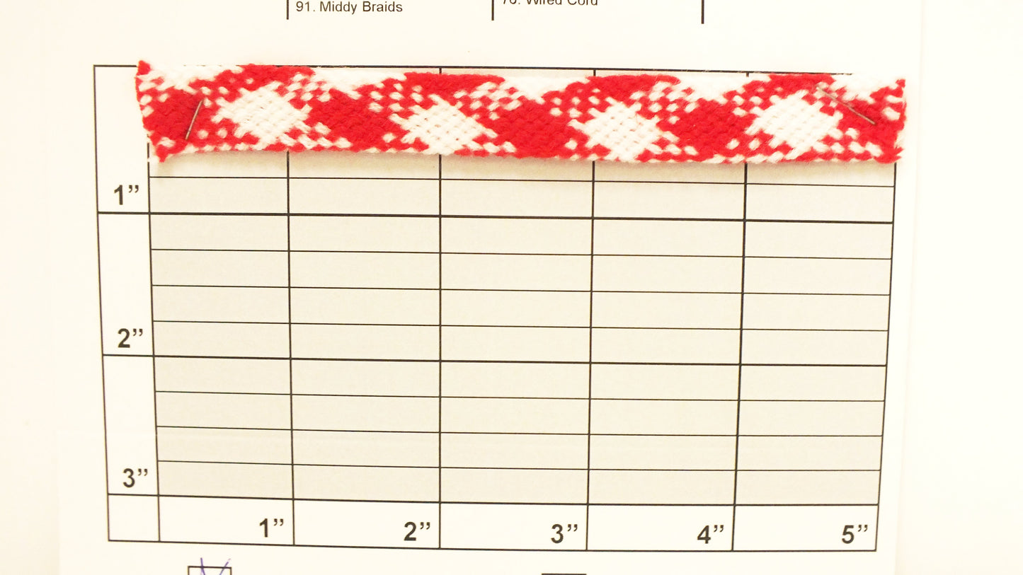 Plaid Foldover Braid 1-1/8" - 6 Colorways