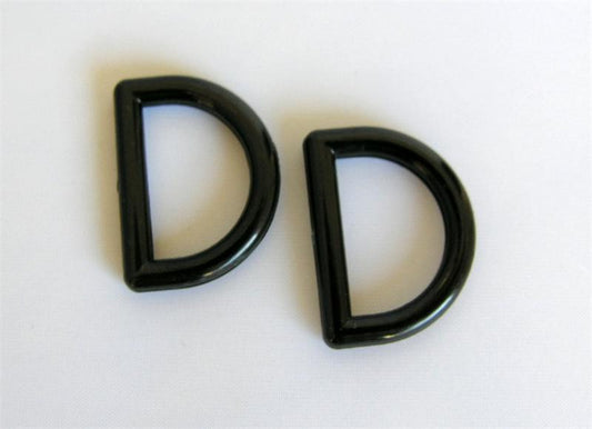Black Plastic "Dee Ring" (Box of 25) 
