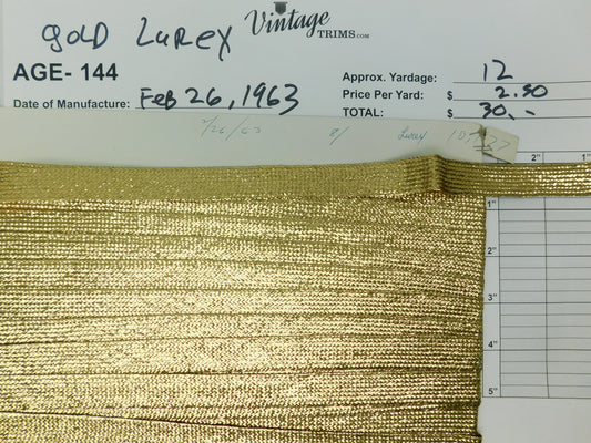 Card of 3/4" Gold Lurex (approx. 12 yards)