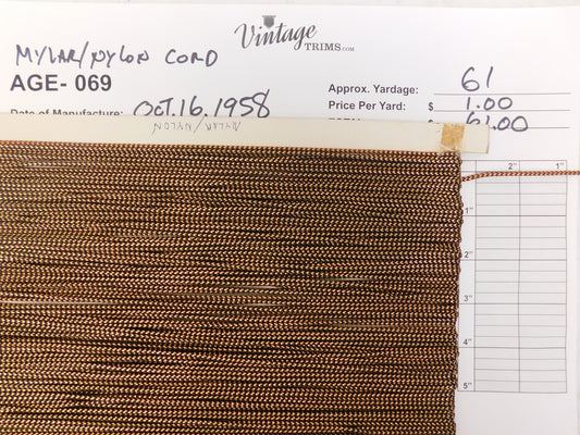 Card of Black and Gold Nylon Cord (approx. 61 yards)