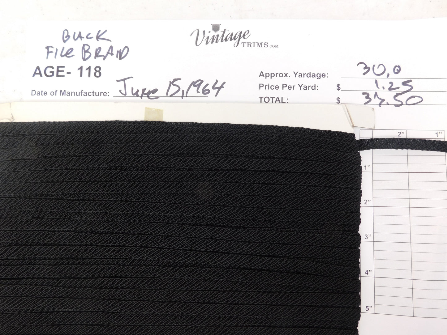 Card of Black File Braid (approx. 30 yards)