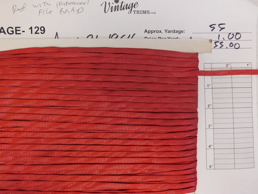 Card of Red with Iridescent File Braid (approx. 55 yards)