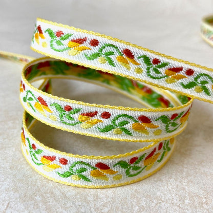 Floral_Tulip_Jacquard_Ribbon_Bright_Yellow