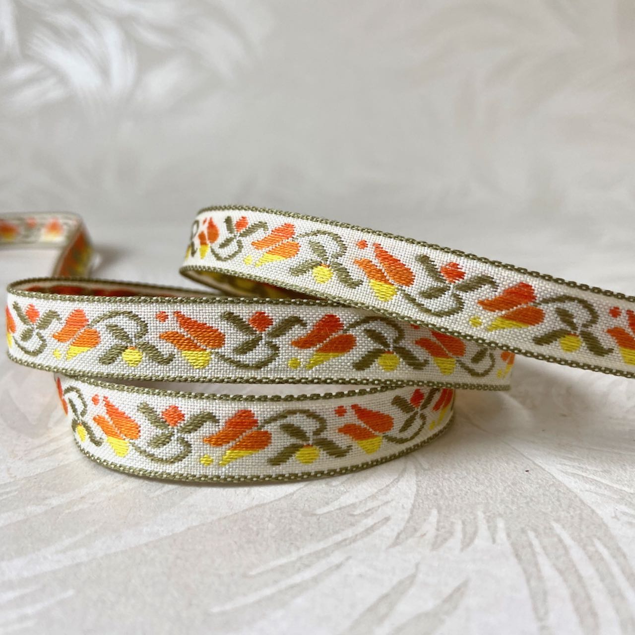 Floral_Tulip_Jacquard_Ribbon_Orange