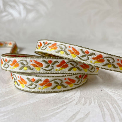 Floral_Tulip_Jacquard_Ribbon_Orange