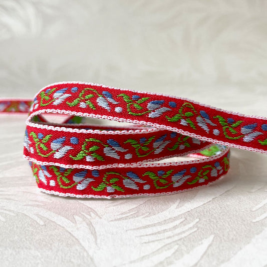 Floral_Tulip_Jacquard_Ribbon_Red