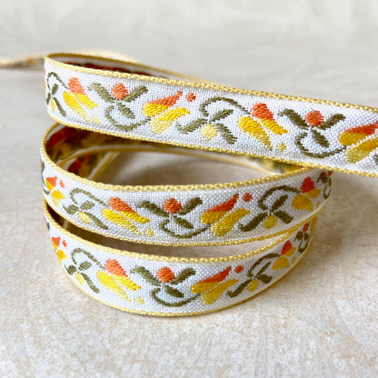 Floral_Tulip_Jacquard_Ribbon_Yellow