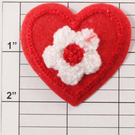 Heart w/ flower applique 2 colors