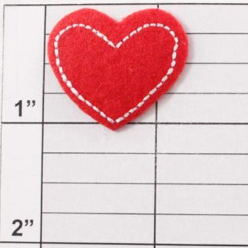 Stitched Felt Heart Applique