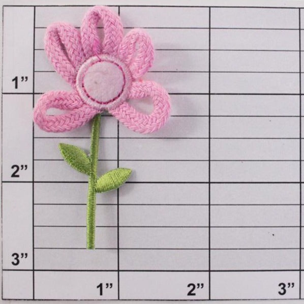 Flower w/ stem applique 2 colors