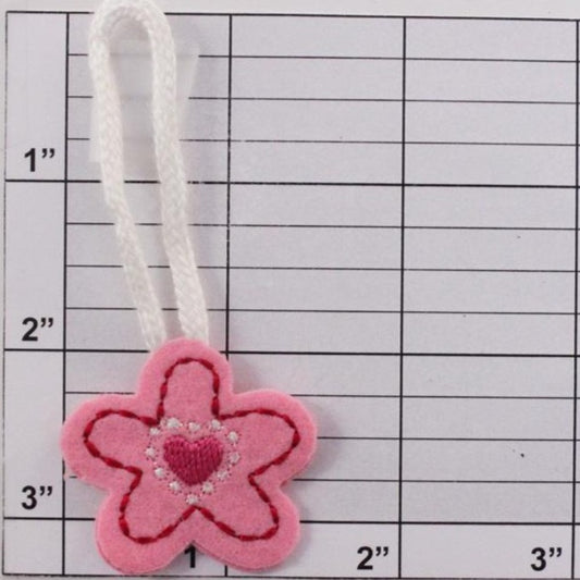 Flower w/heart and loop applique