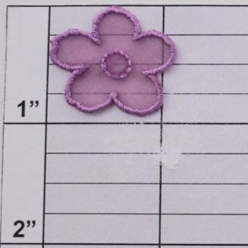 Nylon flower applique 4 colors (6 per bag)