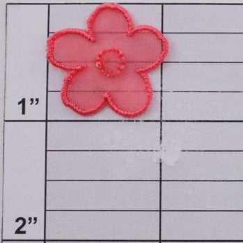 Nylon flower applique 4 colors (6 per bag)