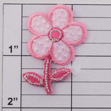 flower with stem applique 3 colors