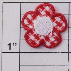 Checkered Flower Applique 4 colors (6 per bag)
