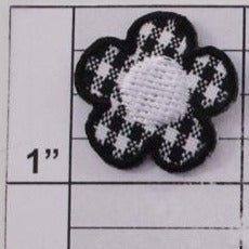 Checkered Flower Applique 4 colors (6 per bag)