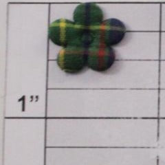 Plaid flower applique 11 colors (6 per bag)