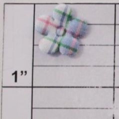 Plaid flower applique 11 colors (6 per bag)