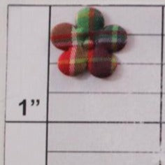 Plaid flower applique 11 colors (6 per bag)