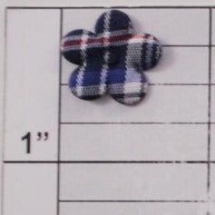 Plaid flower applique 11 colors (6 per bag)