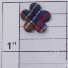 Plaid flower applique 11 colors (6 per bag)
