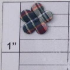 Plaid flower applique 11 colors (6 per bag)