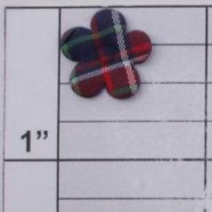 Plaid flower applique 11 colors (6 per bag)
