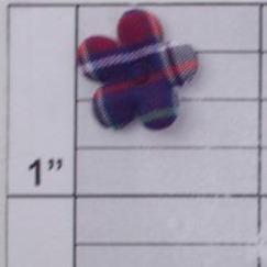 Plaid flower applique 11 colors (6 per bag)