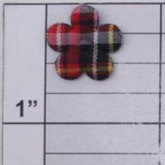 Plaid flower applique 11 colors (6 per bag)