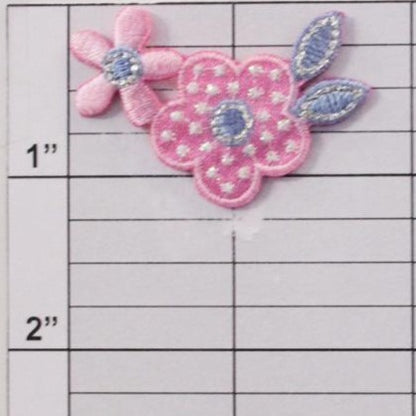 Polka dot flower applique 4 colors