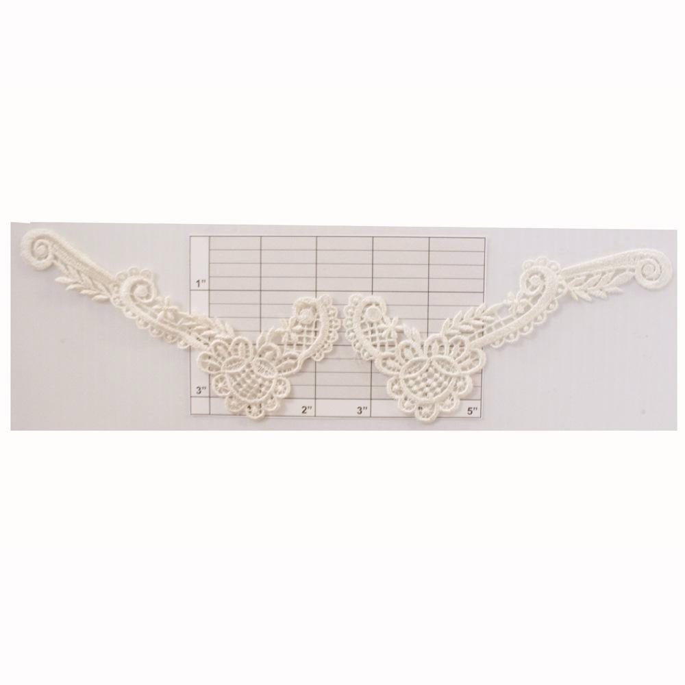 6" Embroidered collar pieces