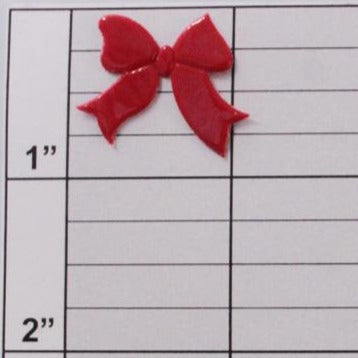 Shiny bow appliques 10 colors (6 per bag)