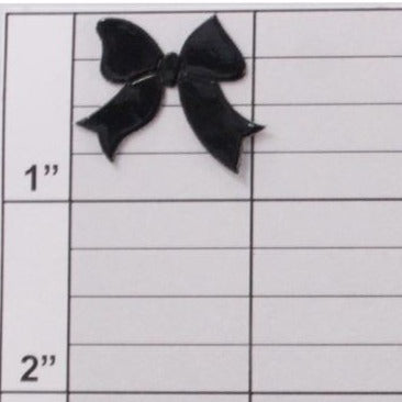 Shiny bow appliques 10 colors (6 per bag)