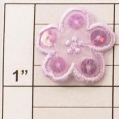 1" sheer sequined flower applique 13 colors (4 per bag)