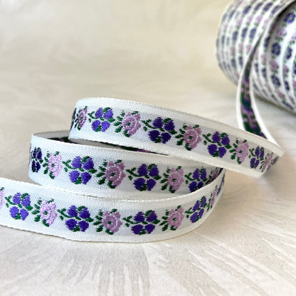 Narrow Floral Jacquard 1/2" - 3 Colorways