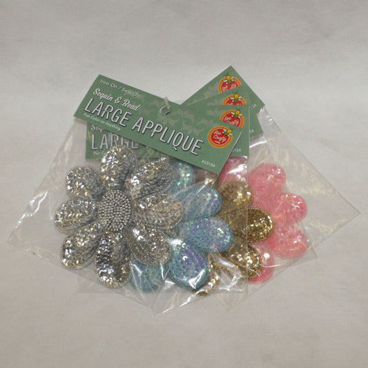 Sequin & Bead Large Applique 5-1/2" - 4 colors