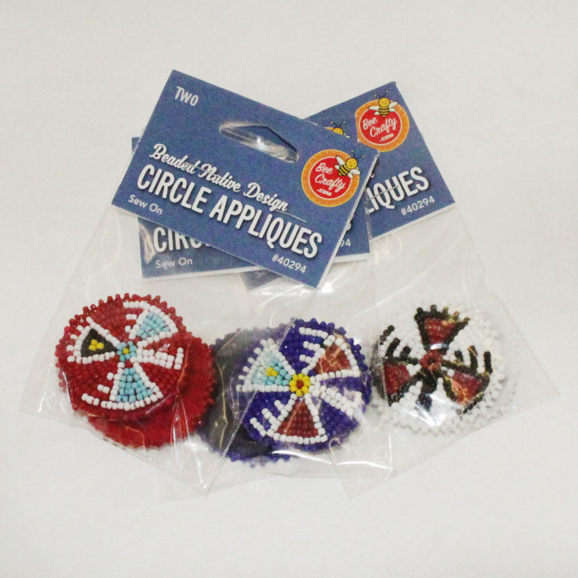 1-1/2" Beaded Native Circle Appliques