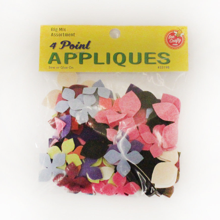 4 Point Flower Petal Appliques