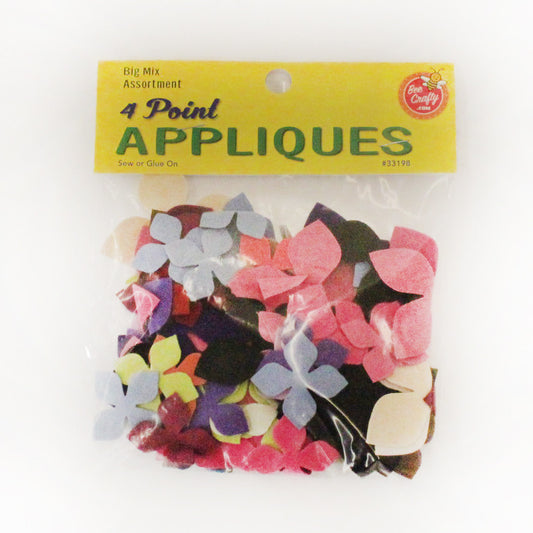 4 Point Flower Petal Appliques
