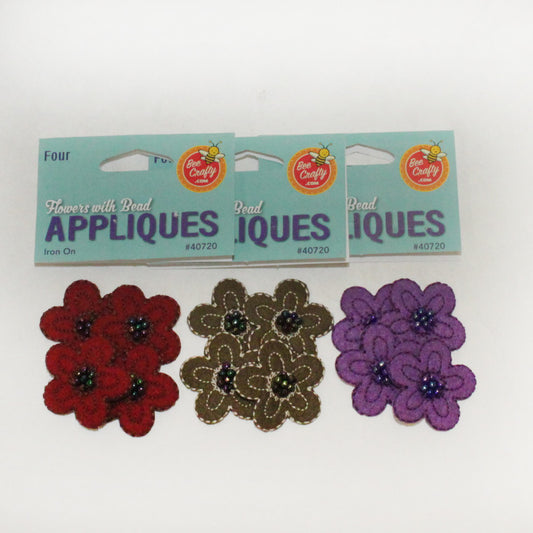 Flowers with Beads Appliques