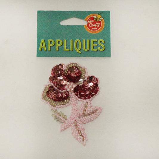 3 1/2" Bead & Sequin Flower Applique