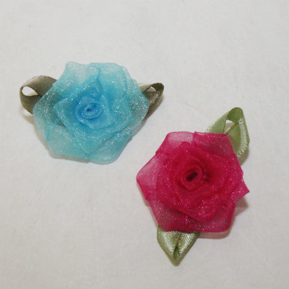 Organza 1-1/2" Roses, 2 colors, 144 each (#26)