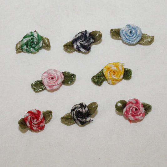 Candy Striped Tiny Rosettes 1/2" - 7 Colorways