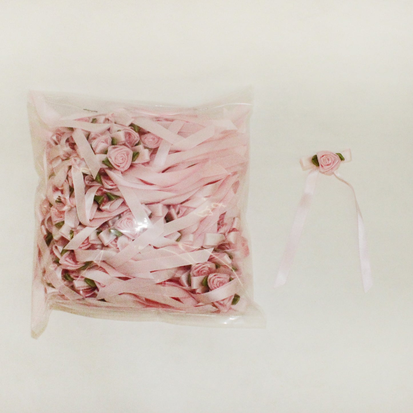 Pink Satin Bow & Flower 1-1/2" - 2 Colorways