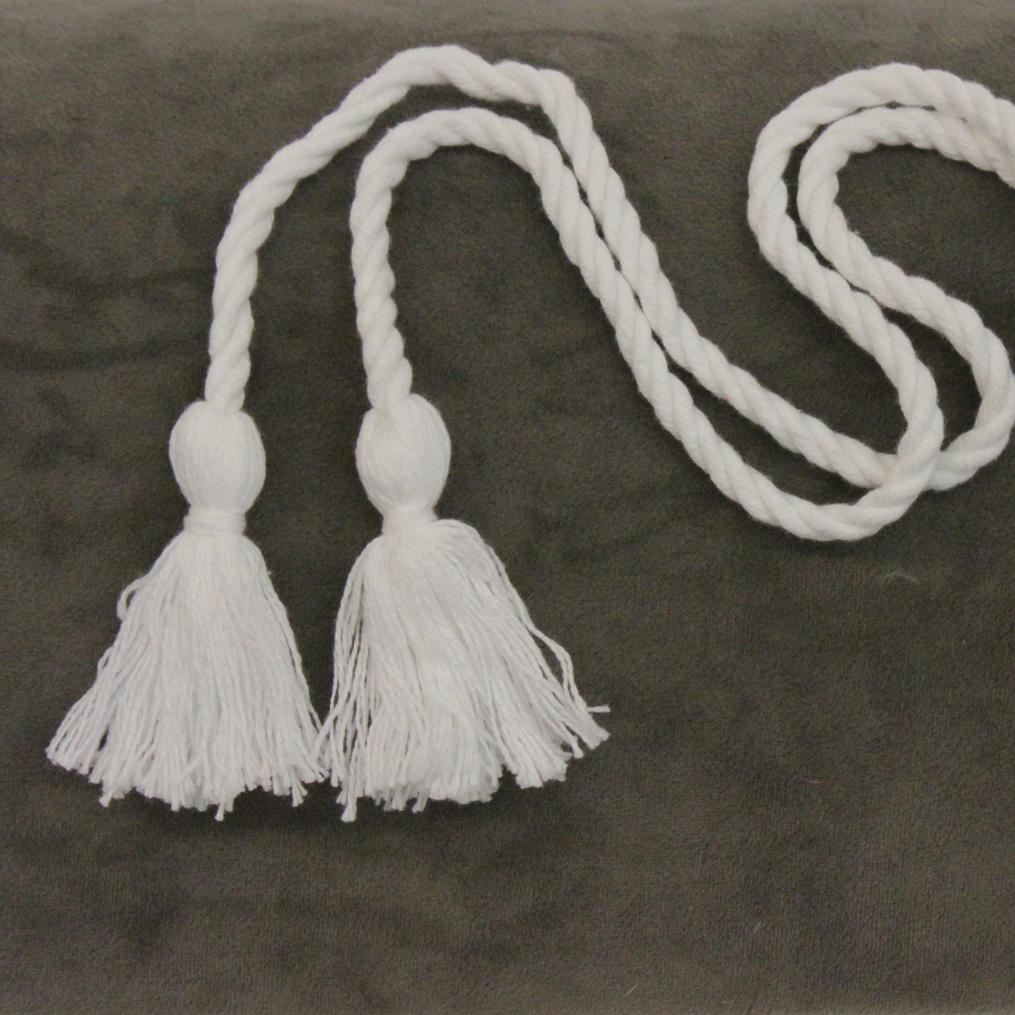 White Cotton Tassel Cord