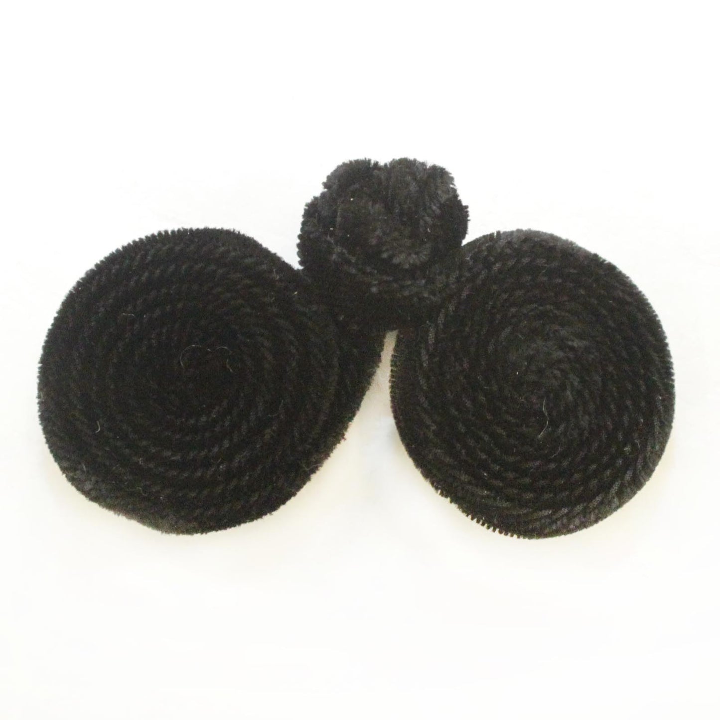 1-1/2" Black Velvet Coil Frog Knot Closure - 10 sets