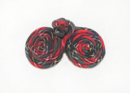 1.5" Coil Plaid Frog Knot