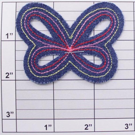 Denim butterfly applique